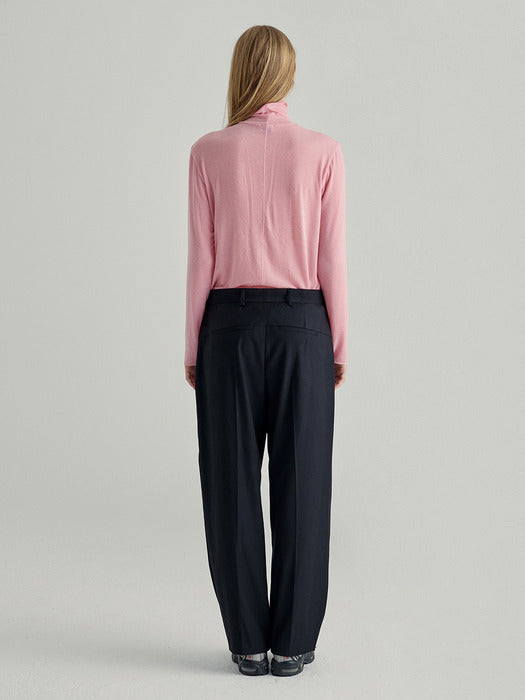 WOOL TENCEL TURTLENECK TOP_pink