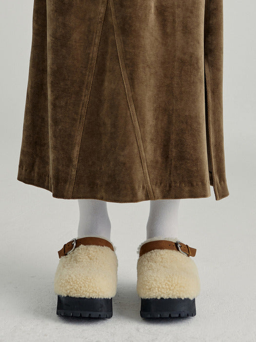[MARGESHERWOOD] 70S CLOGS_beige shearling