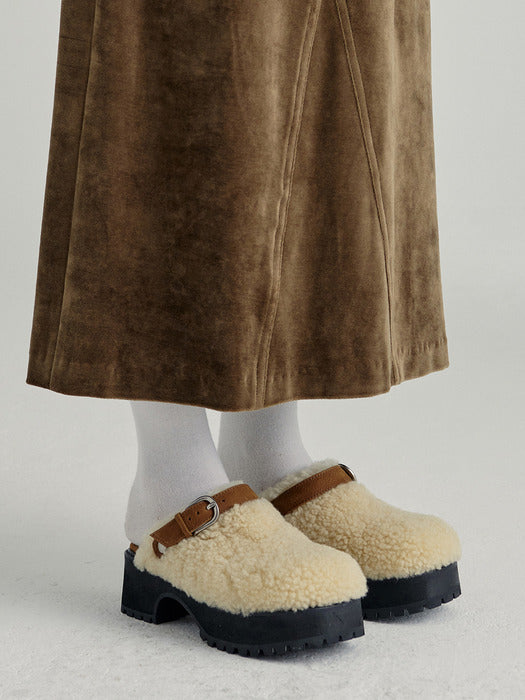 [MARGESHERWOOD] 70S CLOGS_beige shearling