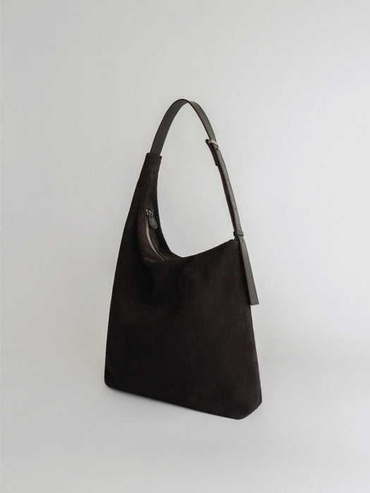 [moia] curved suede bag (deep brown)