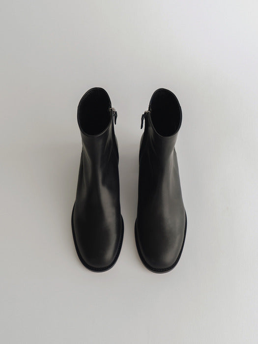 [moia] leather ankle boots (black)