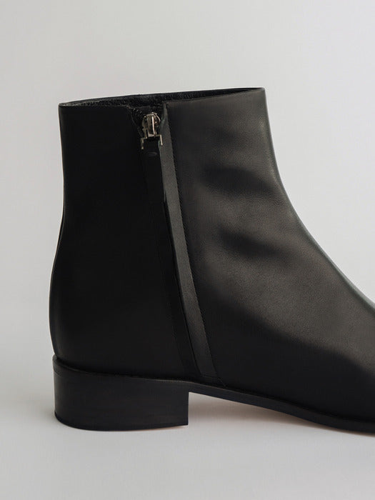 [moia] leather ankle boots (black)