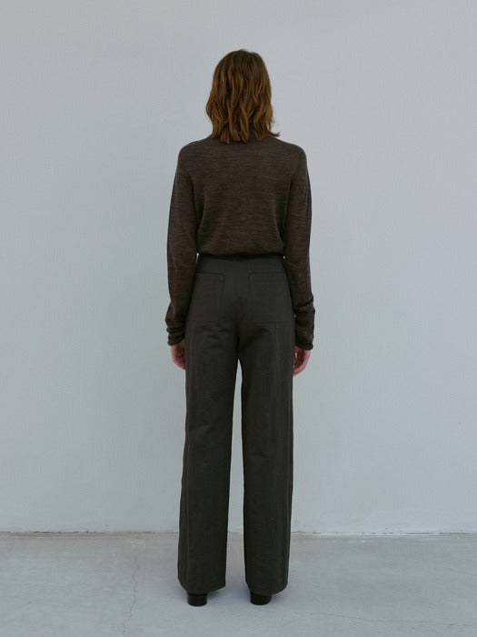 [moia] stitch pants (smoke brown)