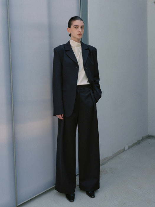 [moia] wide belt trouser (deep navy)