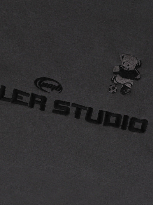 [ambler] Soccer bear Over fit Sweatshirt AMM1108 (Dark-Gray)