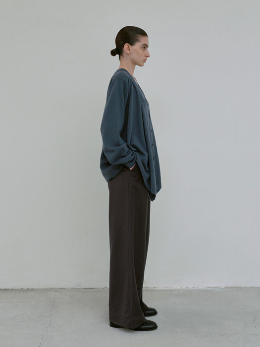 [moia] wide belt trouser (taupe gray)