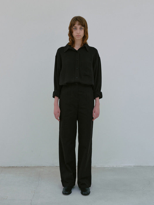 [moia] cotton snap pants (black)