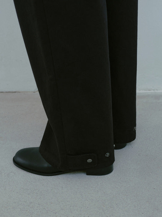 [moia] cotton snap pants (black)