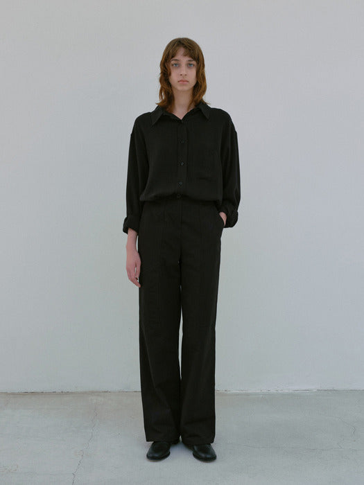 [moia] cotton snap pants (black)