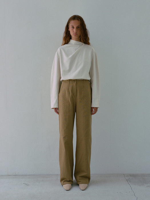 [moia] cotton snap pants (tobacco)