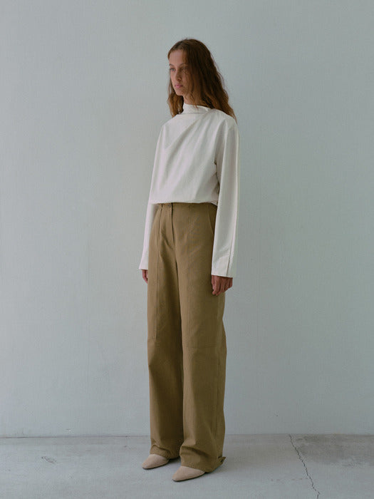 [moia] cotton snap pants (tobacco)