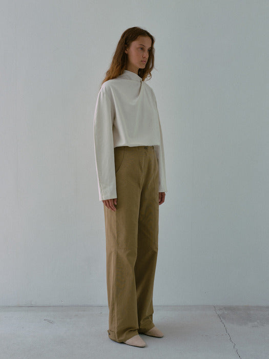 [moia] cotton snap pants (tobacco)