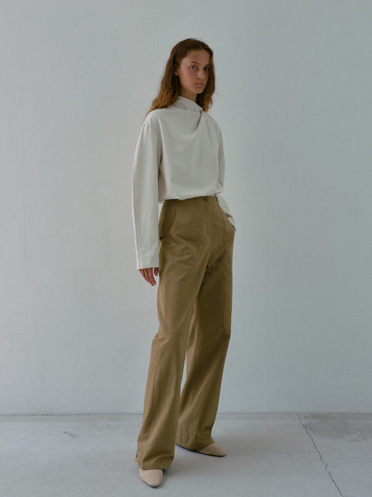 [moia] cotton snap pants (tobacco)