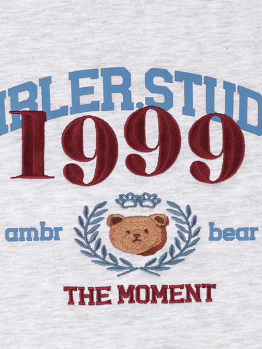 [ambler] The moment Over fit Sweatshirt AMM1109 (White-Melange)
