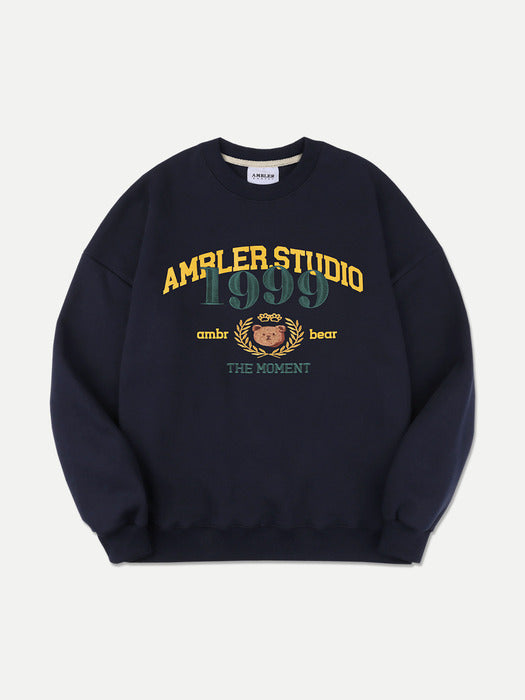 [ambler] The moment Over fit Sweatshirt AMM1109 (Navy)