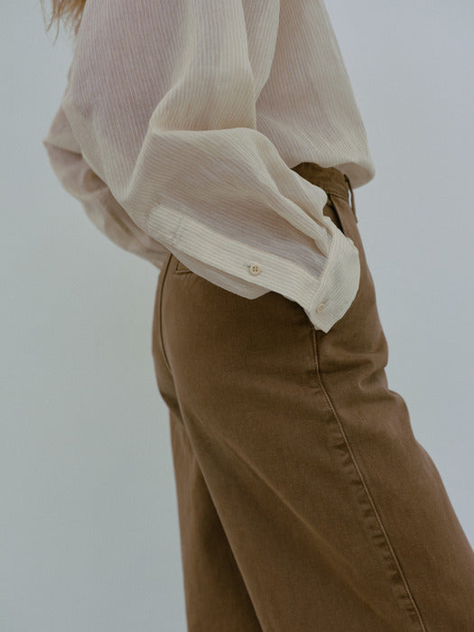 [moia] wide dyed denim (almond)