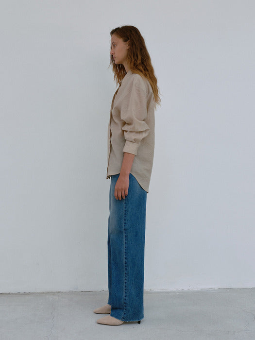 [moia] button shirt (beige)