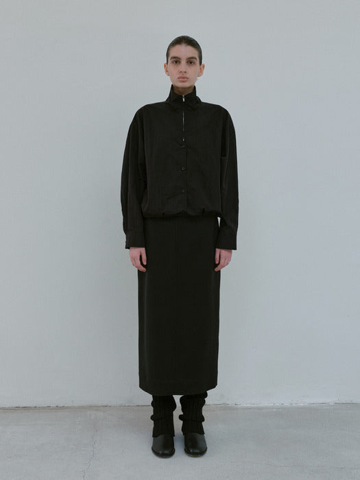 [moia] zip-up shirt (black)