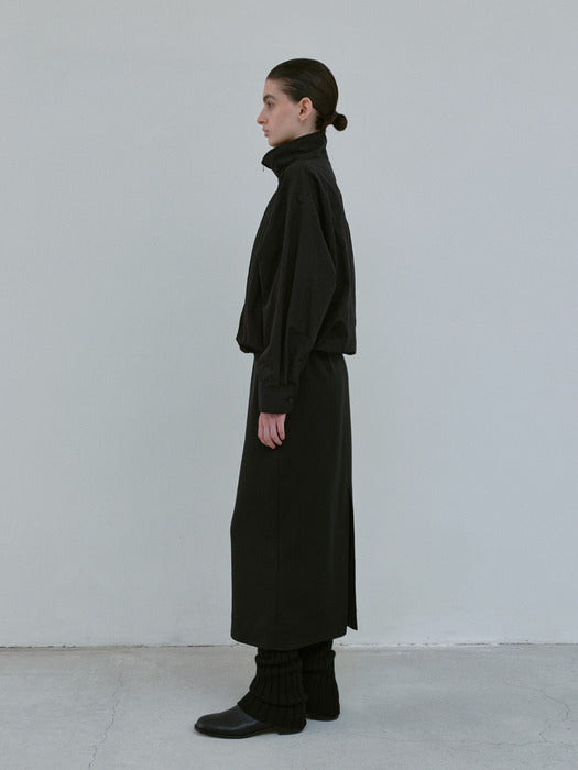 [moia] zip-up shirt (black)