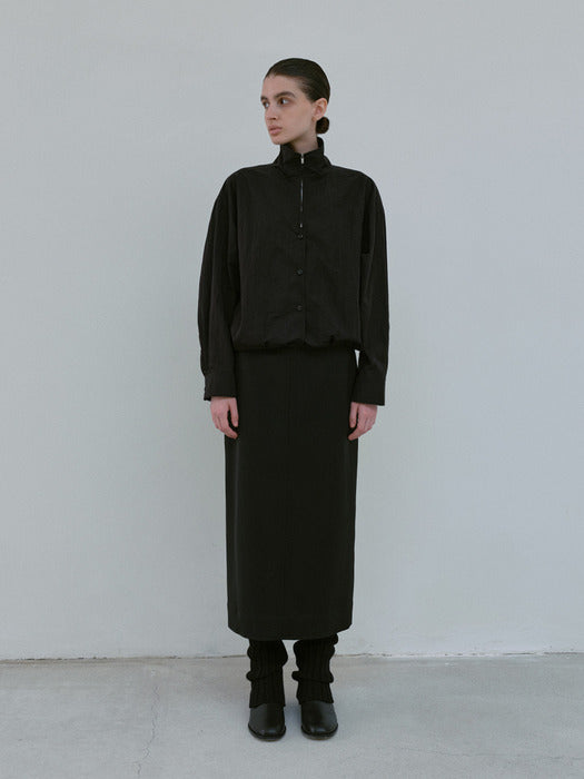 [moia] zip-up shirt (black)