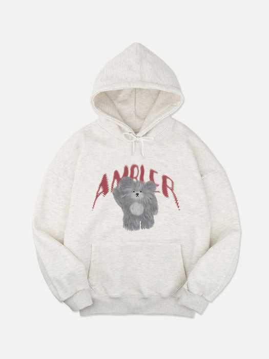 [ambler] furry doll Over fit Hoodie AHP1006 (Oatmeal)
