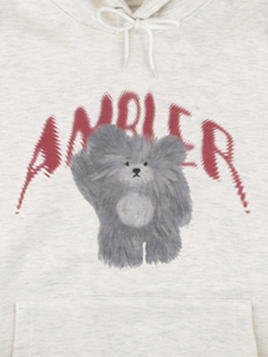 [ambler] furry doll Over fit Hoodie AHP1006 (Oatmeal)