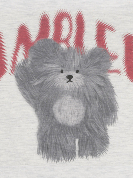 [ambler] furry doll Over fit Hoodie AHP1006 (Oatmeal)