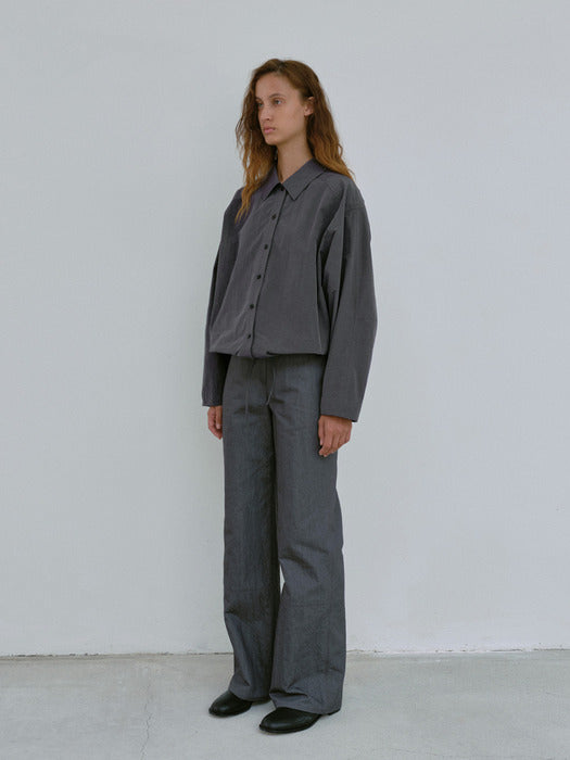 [moia] drawstring shirt (stormy blue)