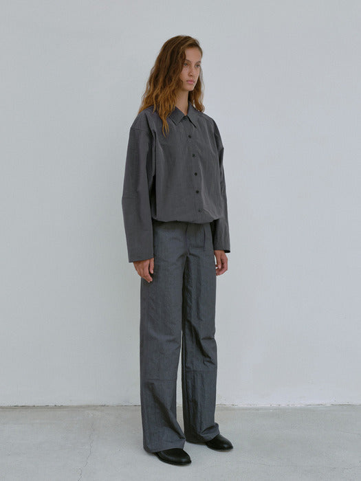 [moia] drawstring shirt (stormy blue)