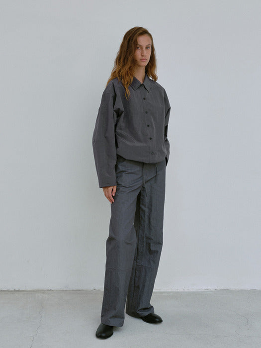 [moia] drawstring shirt (stormy blue)