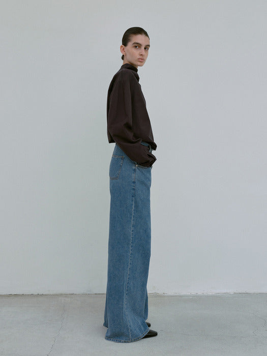 [moia] cowl blouse (charcoal)