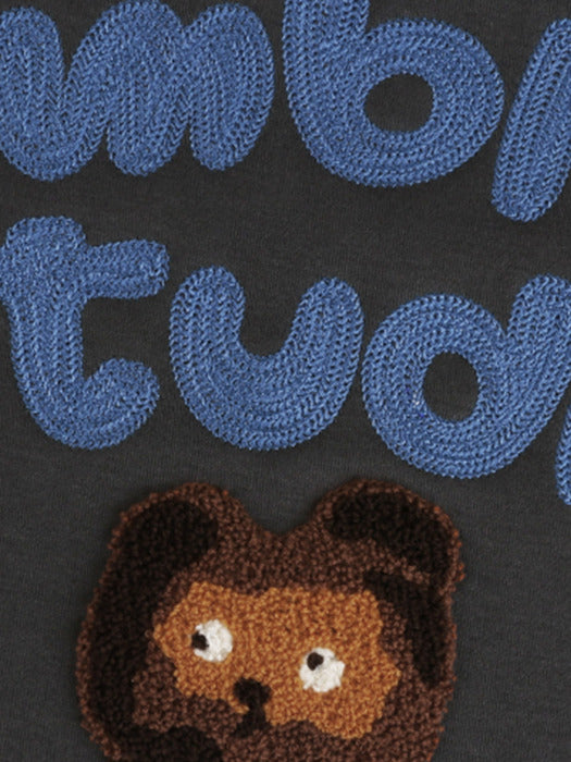 [ambler] lighting bear Over fit Hoodie AHP1011 (Dark-Gray)