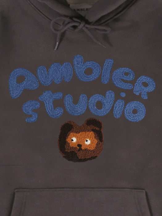 [ambler] lighting bear Over fit Hoodie AHP1011 (Dark-Gray)