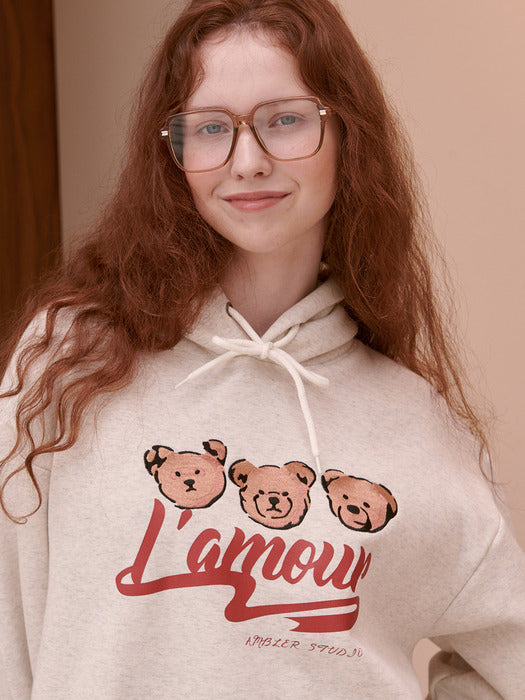 [ambler] lamour Over fit Hoodie AHP1012 (Oatmeal)