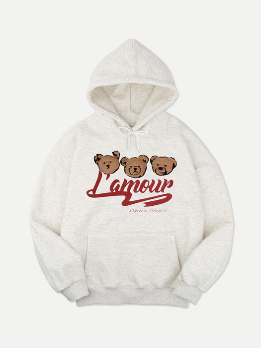 [ambler] lamour Over fit Hoodie AHP1012 (Oatmeal)