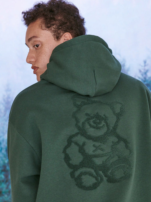[ambler] Smile bear Over fit Hoodie AHP1014 (Green)