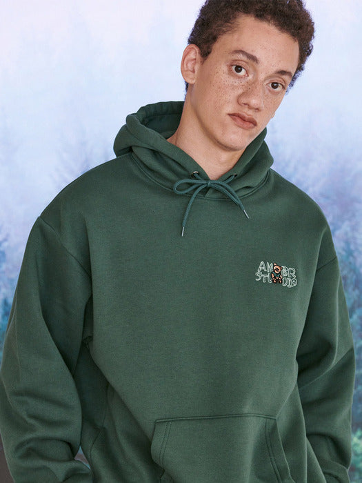 [ambler] Smile bear Over fit Hoodie AHP1014 (Green)