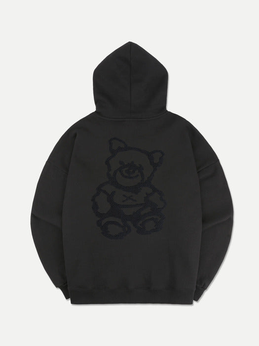 [ambler] Smile bear Over fit Hoodie AHP1014 (Black)