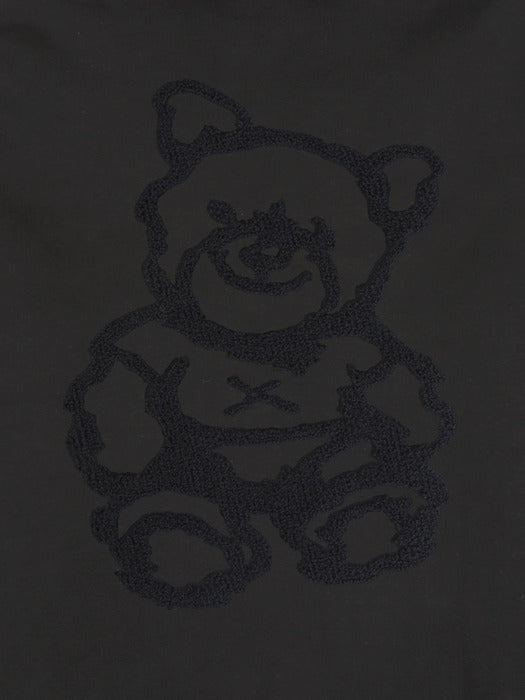 [ambler] Smile bear Over fit Hoodie AHP1014 (Black)