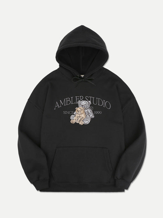 [ambler] my friend Over fit Hoodie AHP1016 (Black)