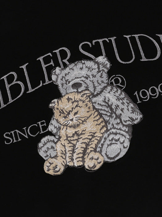 [ambler] my friend Over fit Hoodie AHP1016 (Black)