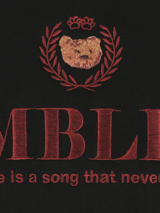 [ambler] emo bear Crop Hoodie AHC302 (Black)