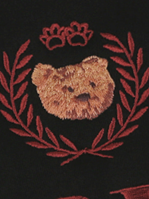 [ambler] emo bear Crop Hoodie AHC302 (Black)