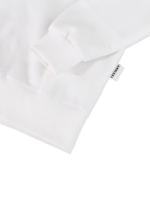 [ambler] Manufacture of bear Crop Hoodie AHC304 (White)