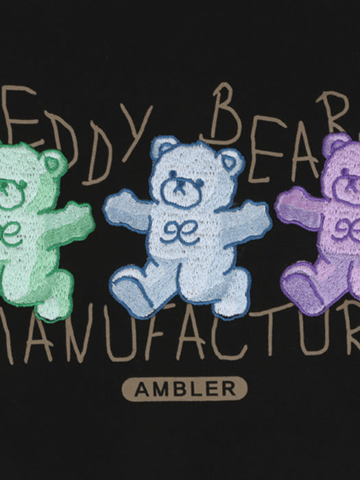 [ambler] Manufacture of bear Crop Hoodie AHC304 (Black)