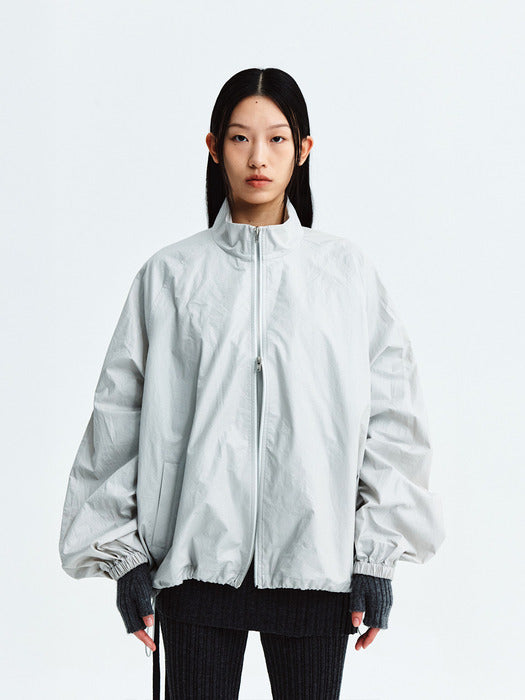 MATIN KIM LOGO COATING JUMPER IN GREY