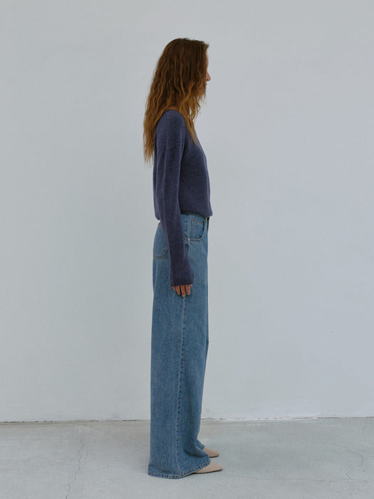 [moia] finger hole knit (deep blue)