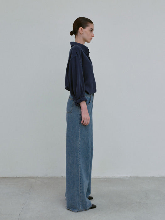 [moia] tencel shirt (deep blue)