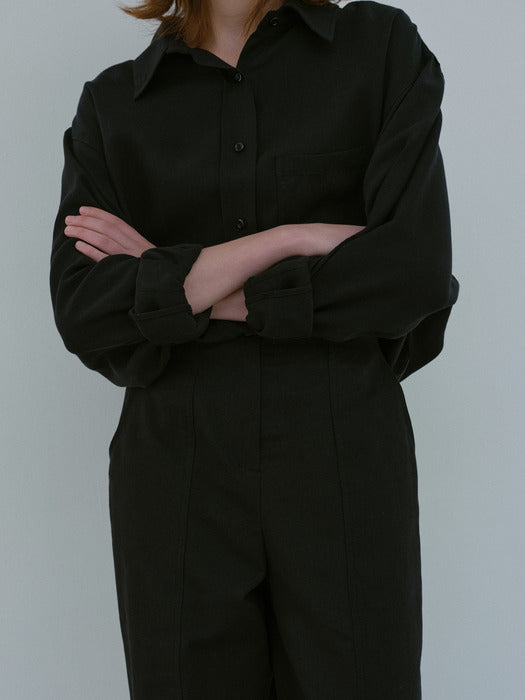 [moia] tencel shirt (black)