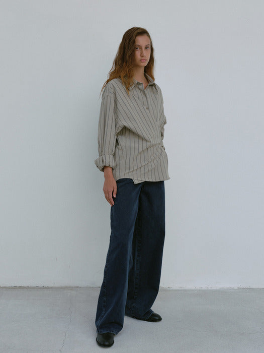 [moia] vintage st shirt (ash stripe)